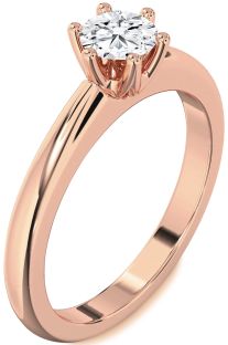 Diamond Rose Gold Round Solitaire Engagement Ring