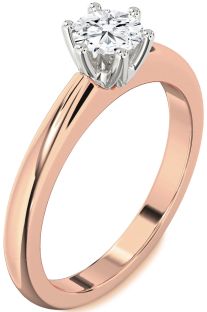 Diamond Platinum & Rose Gold Round Solitaire Engagement Ring