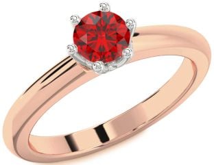Ruby Platinum & Rose Gold Round Solitaire Engagement Ring