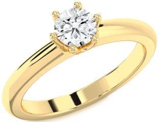 Diamond Gold Round Solitaire Engagement Ring
