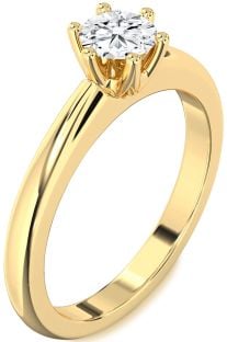 Diamond Gold Round Solitaire Engagement Ring