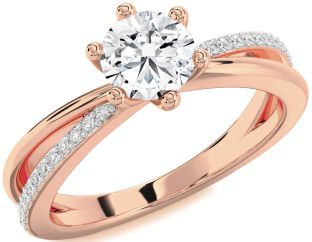 Diamond Rose Gold Round Solitaire Engagement Ring