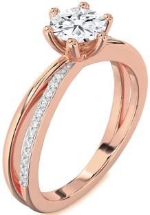 Diamond Rose Gold Round Solitaire Engagement Ring