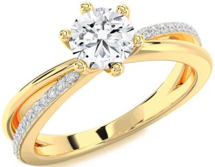 Diamond Gold Round Solitaire Engagement Ring