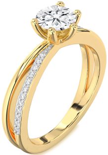 Diamond Gold Round Solitaire Engagement Ring