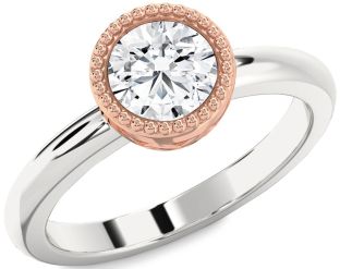 Diamond White Rose Gold Round Solitaire Engagement Ring