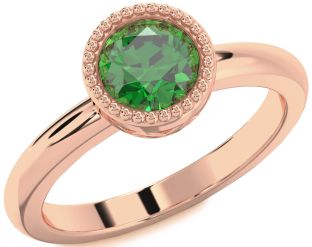 Emerald Rose Gold Round Solitaire Engagement Ring