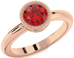Ruby Rose Gold Round Solitaire Engagement Ring