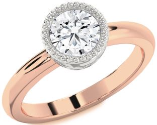 Diamond White Rose Gold Round Solitaire Engagement Ring