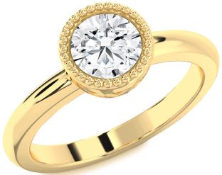 Diamond Gold Round Solitaire Engagement Ring