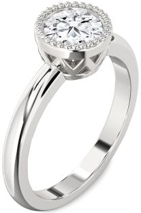 Diamond Platinum Round Vintage Engagement Ring