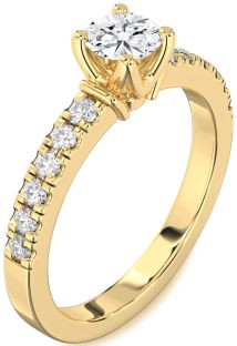 Diamond Gold Round Solitaire Engagement Ring
