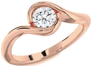 Diamond Rose Gold Round Solitaire Engagement Ring