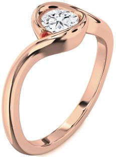 Diamond Rose Gold Round Solitaire Engagement Ring
