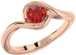 Ruby Rose Gold Round Solitaire Engagement Ring