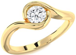 Diamond Gold Round Solitaire Engagement Ring