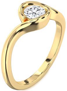 Diamond Gold Round Solitaire Engagement Ring