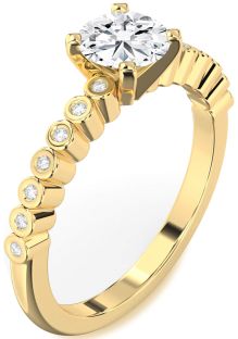 Diamond Gold Round Solitaire Engagement Ring