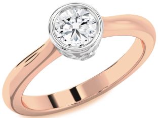 Diamond White Rose Gold Round Solitaire Engagement Ring