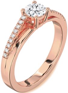 Diamond Rose Gold Round Solitaire Engagement Ring