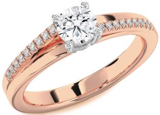 Diamond White Rose Gold Round Solitaire Engagement Ring
