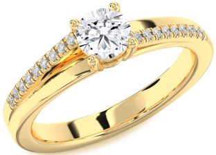 Diamond Gold Round Solitaire Engagement Ring