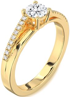 Diamond Gold Round Solitaire Engagement Ring