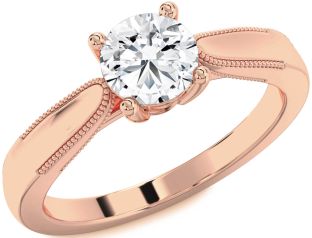 Diamond Rose Gold Round Solitaire Engagement Ring