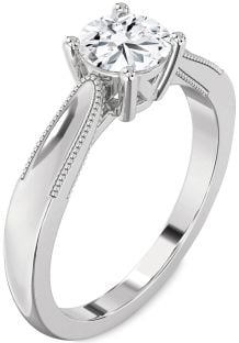 Diamond Platinum Round Vintage Engagement Ring