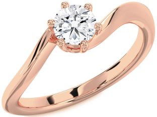 Diamond Rose Gold Round Solitaire Engagement Ring