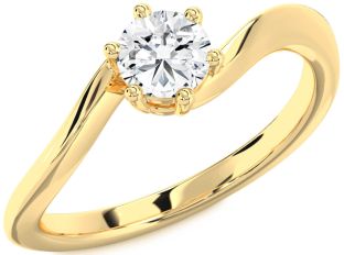 Diamond Gold Round Solitaire Engagement Ring