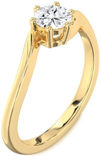 Diamond Gold Round Solitaire Engagement Ring