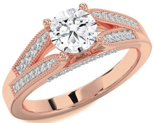 Diamond Rose Gold Round Solitaire Engagement Ring