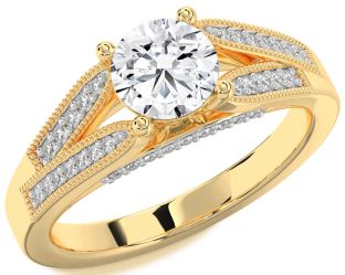 Diamond Gold Round Solitaire Engagement Ring