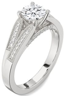 Diamond Platinum Round Vintage Engagement Ring
