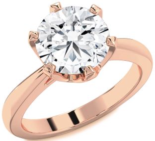 Diamond Rose Gold Round Solitaire Engagement Ring