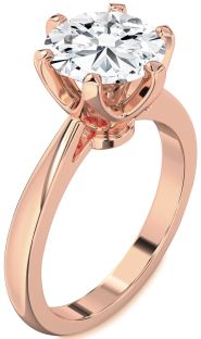 Diamond Rose Gold Round Solitaire Engagement Ring