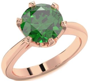Emerald Rose Gold Round Solitaire Engagement Ring