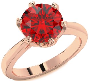 Ruby Rose Gold Round Solitaire Engagement Ring