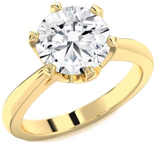 Diamond Gold Round Solitaire Engagement Ring
