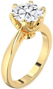 Diamond Gold Round Solitaire Engagement Ring