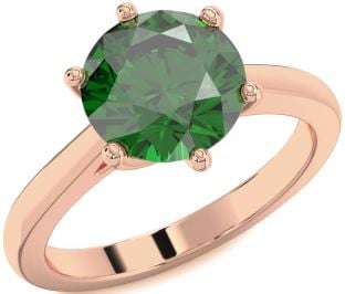 Emerald Rose Gold Round Solitaire Engagement Ring