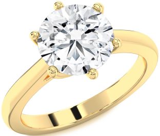 Diamond Gold Round Solitaire Engagement Ring