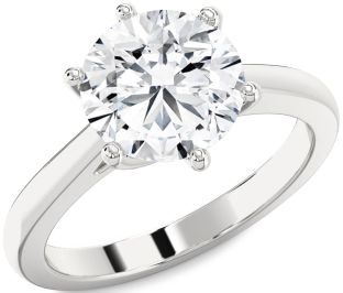Diamond White Gold Round Solitaire Engagement Ring