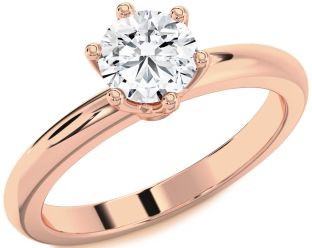 Diamond Rose Gold Round Solitaire Engagement Ring