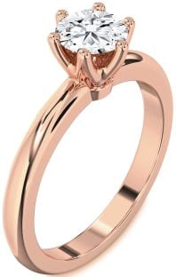 Diamond Rose Gold Round Solitaire Engagement Ring
