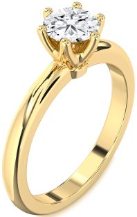 Diamond Gold Round Solitaire Engagement Ring