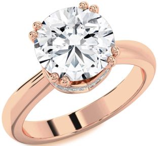 Diamond Rose Gold Halo Round Solitaire Engagement Ring