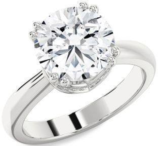 Diamond Platinum Halo Round Solitaire Engagement Ring
