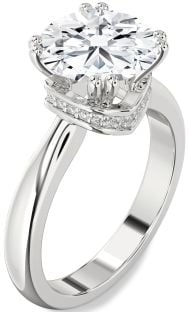 Diamond White Gold Halo Round Solitaire Engagement Ring